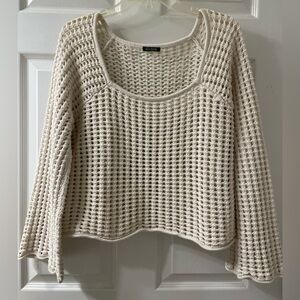 Med Wild Fable Open Knit Crochet Sweater